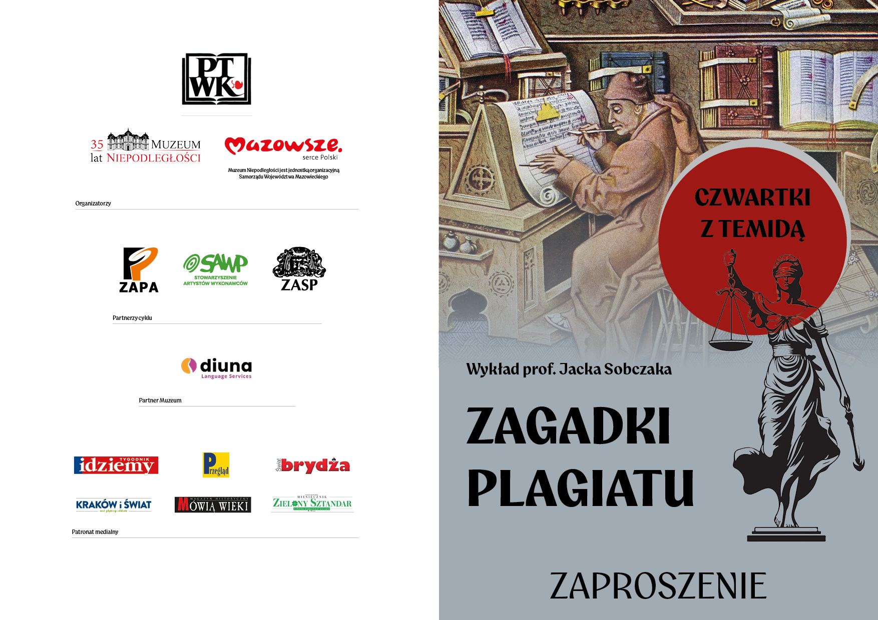 Zaproszenie na kolejny "Czwartek z Temidą" - Spotkanie z prof. Janem Sobczakiem